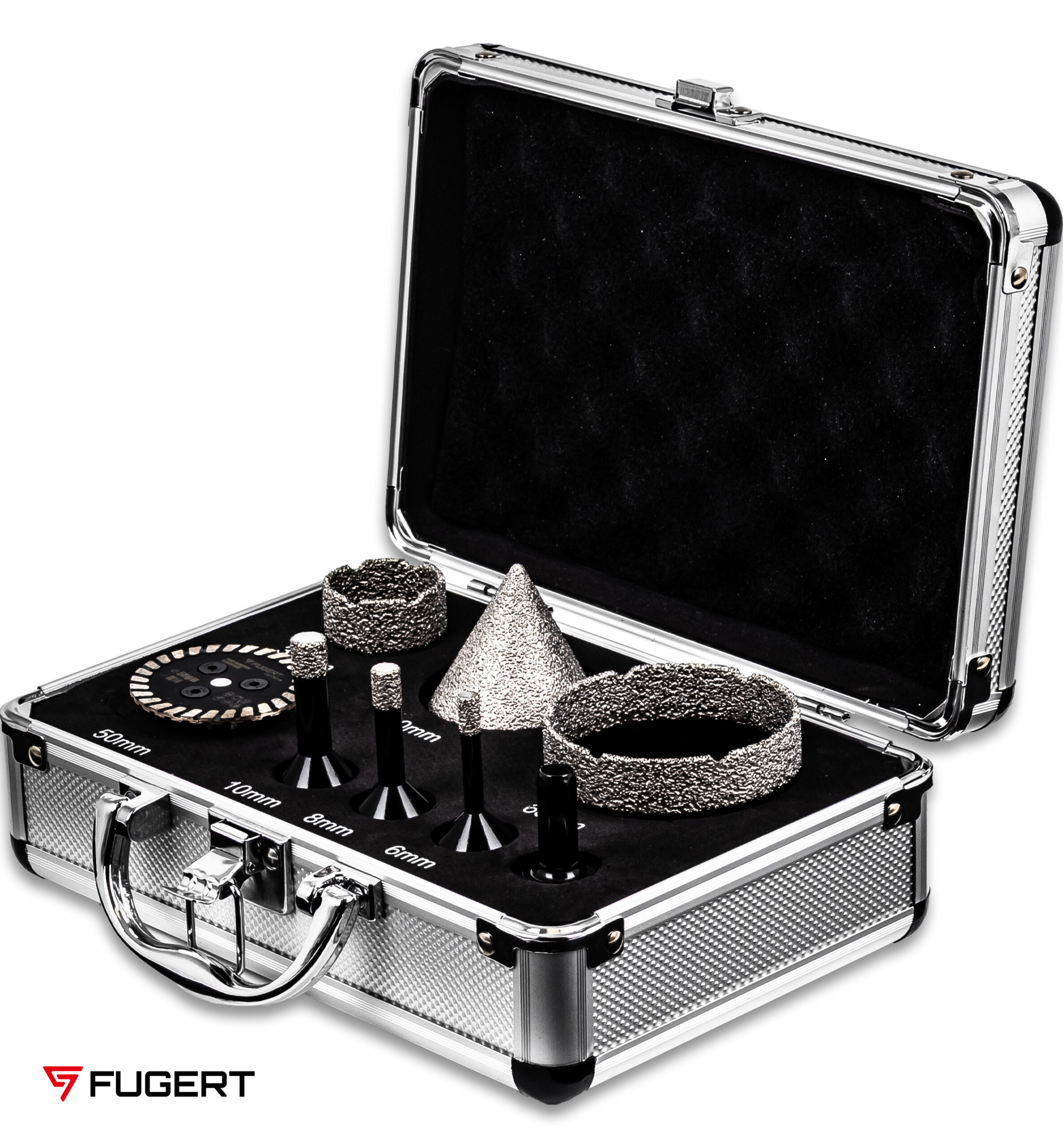 OTWORNICA DIAMENTOWA KORONKA DO GRESU PŁYTEK ZESTAW 6-68MM STOŻEK + TARCZA