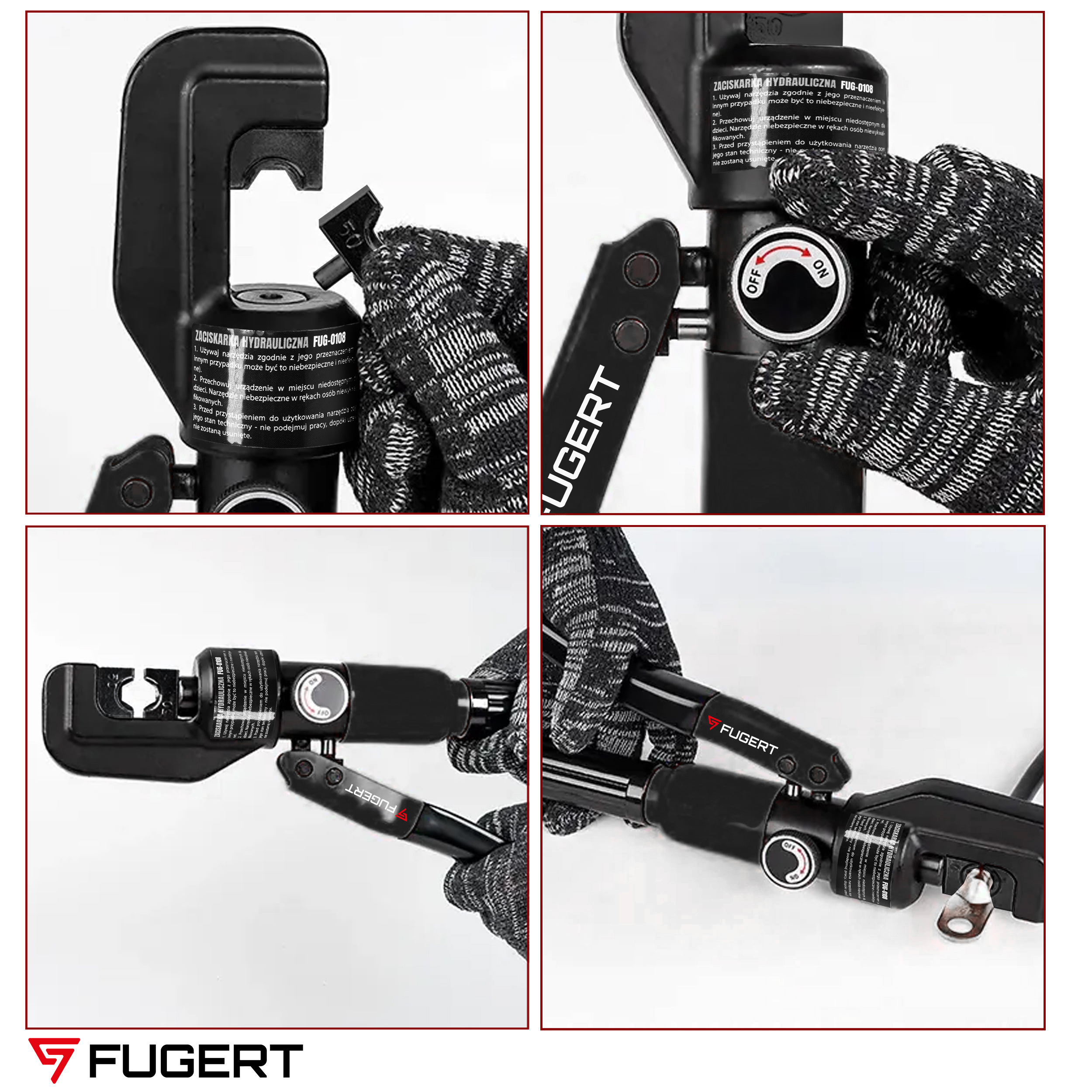 ZACISKARKA HYDRAULICZNA DO TULEJEK KABLOWYCH MATRYCE 4-70MM FUGERT FUG-0108