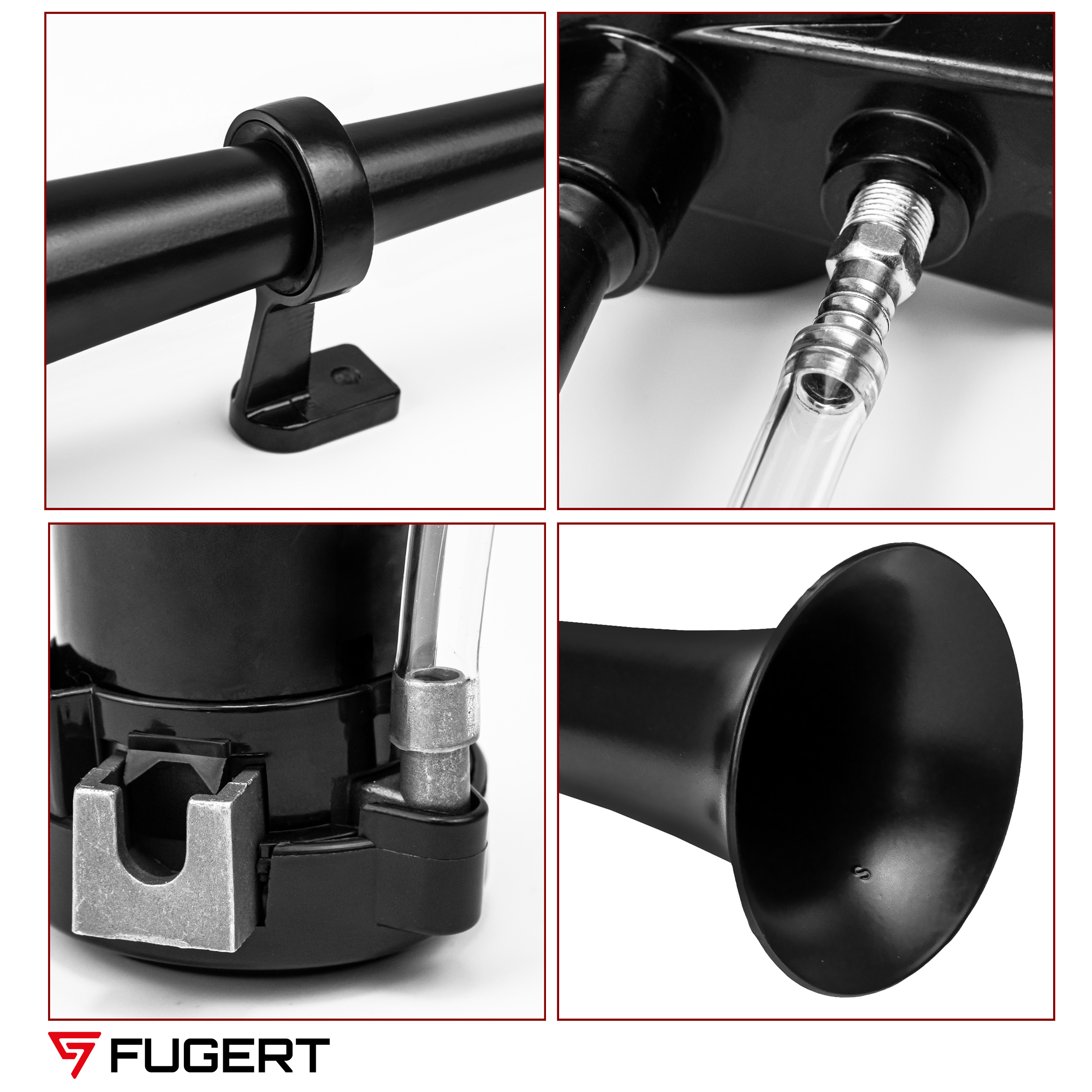 Klakson PNEUMATYCZNY trąbka fanfara głośny sygnał 150dB do TIRa samochodu łodzi 12V - obrazek 5