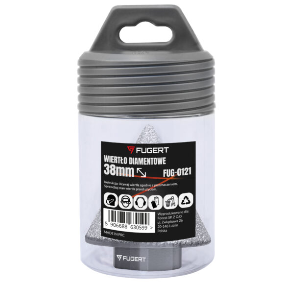 OTWORNICA DIAMENTOWA DO GRESU STOŻKOWA WIERTŁO DIAMENTOWE FREZ M14 38MM - obrazek 2