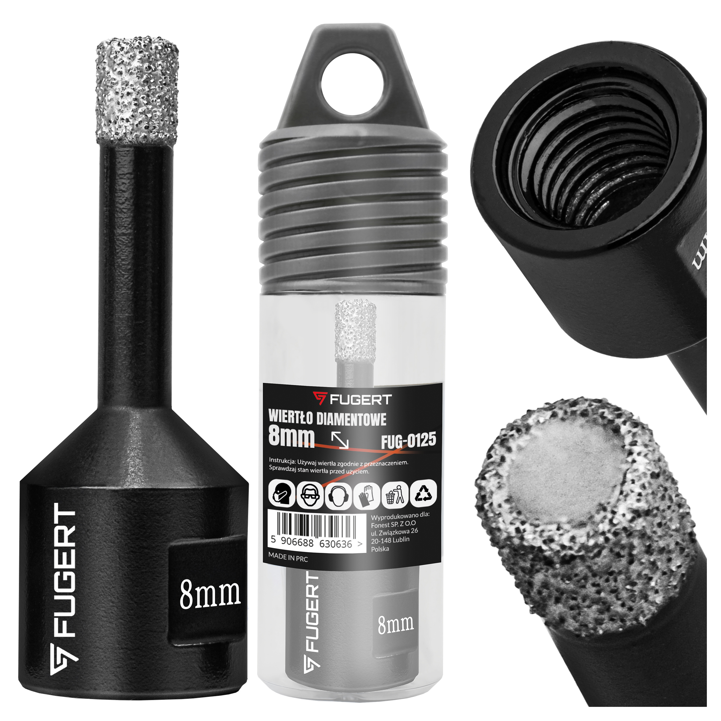 OTWORNICA DIAMENTOWA DO GRESU WIERTŁO DIAMENTOWE FREZ KORONKA M14 8MM - obrazek 5