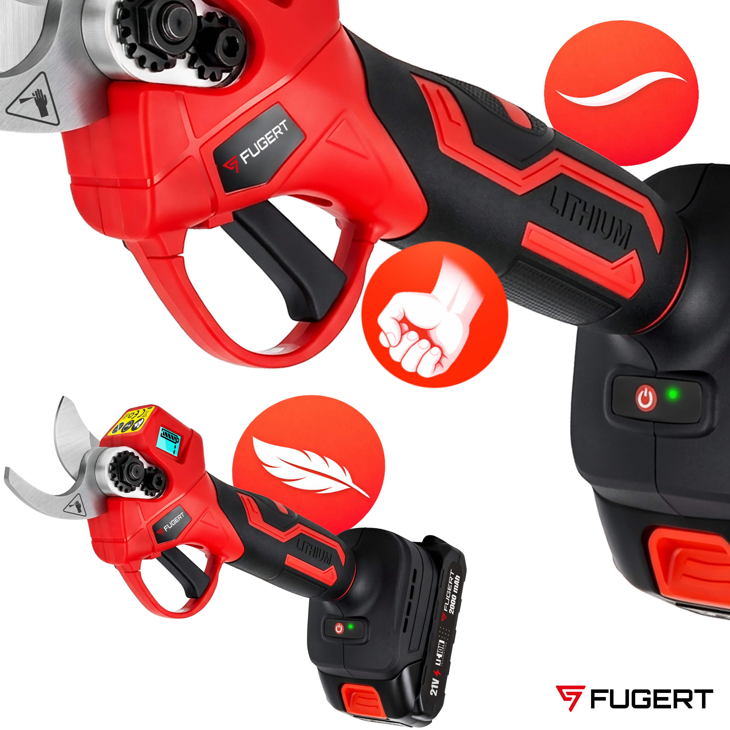 SEKATOR AKUMULATOROWY ELEKTRYCZNY DO GAŁĘZI Z WYŚWIETLACZEM - obrazek 4