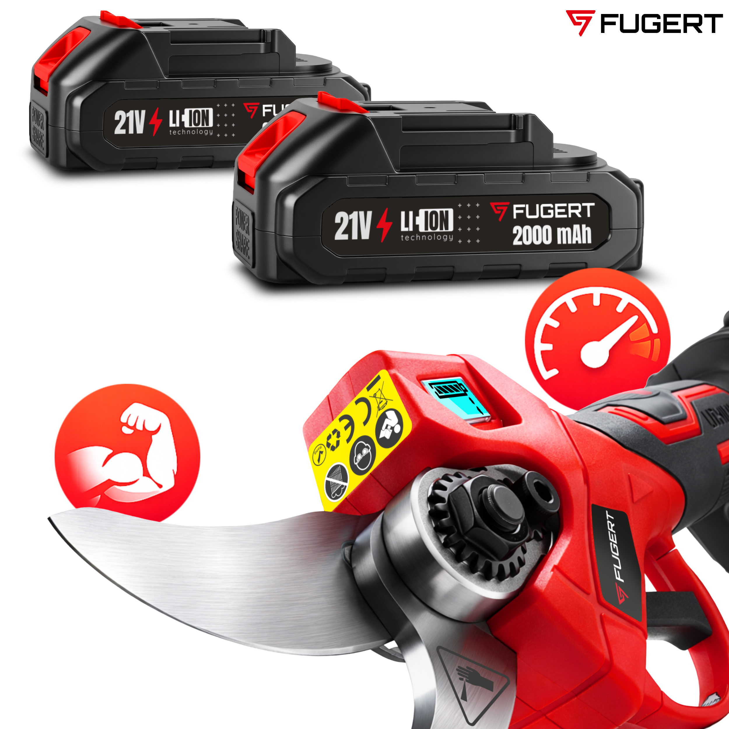 SEKATOR AKUMULATOROWY ELEKTRYCZNY DO GAŁĘZI Z WYŚWIETLACZEM - obrazek 5