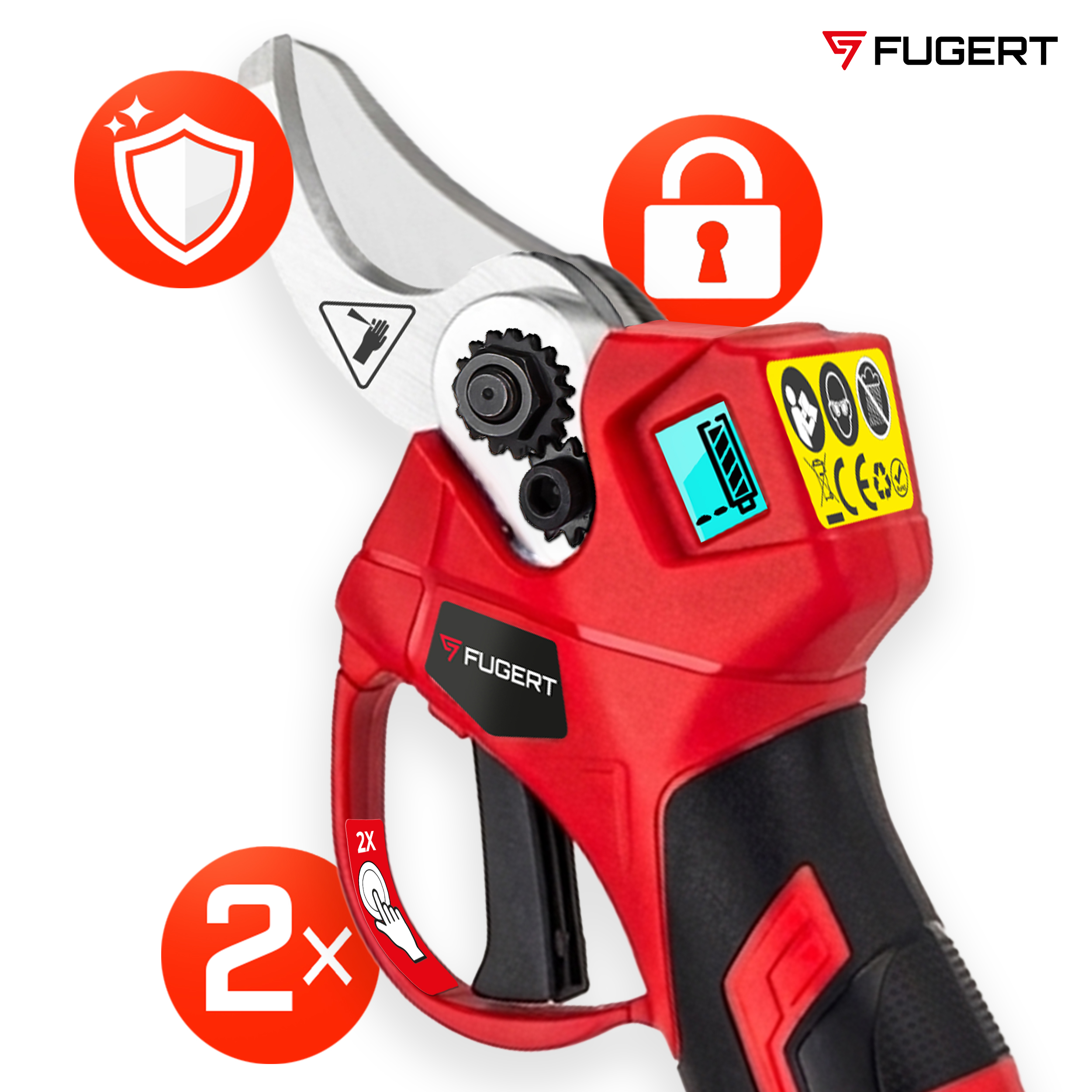 SEKATOR AKUMULATOROWY ELEKTRYCZNY DO GAŁĘZI Z WYŚWIETLACZEM - obrazek 3