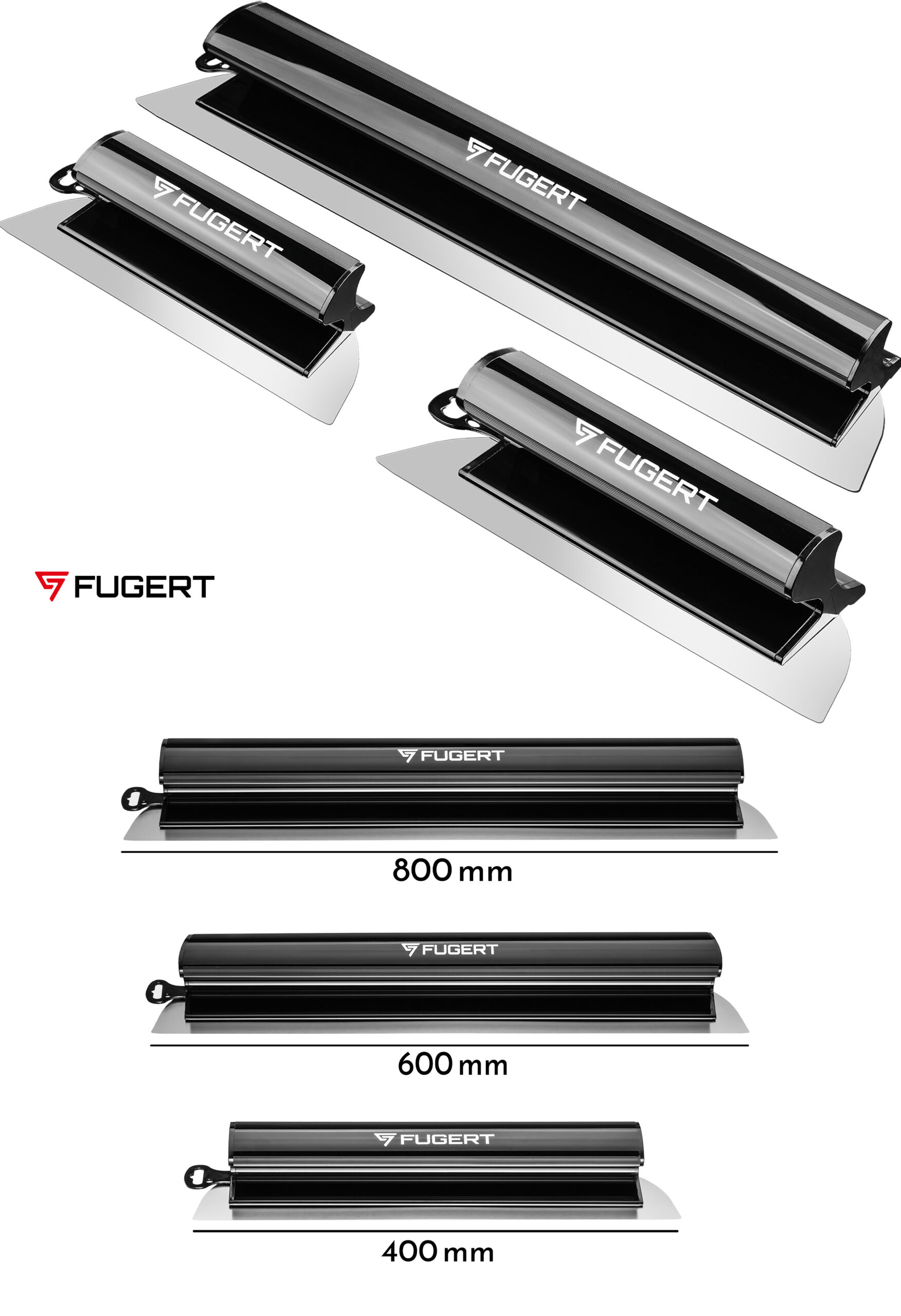 ZESTAW SZPACHLI DO GŁADZI 40-80CM 9 ELEMENTÓW + WALIZKA FUGERT FUG-0158 - obrazek 3