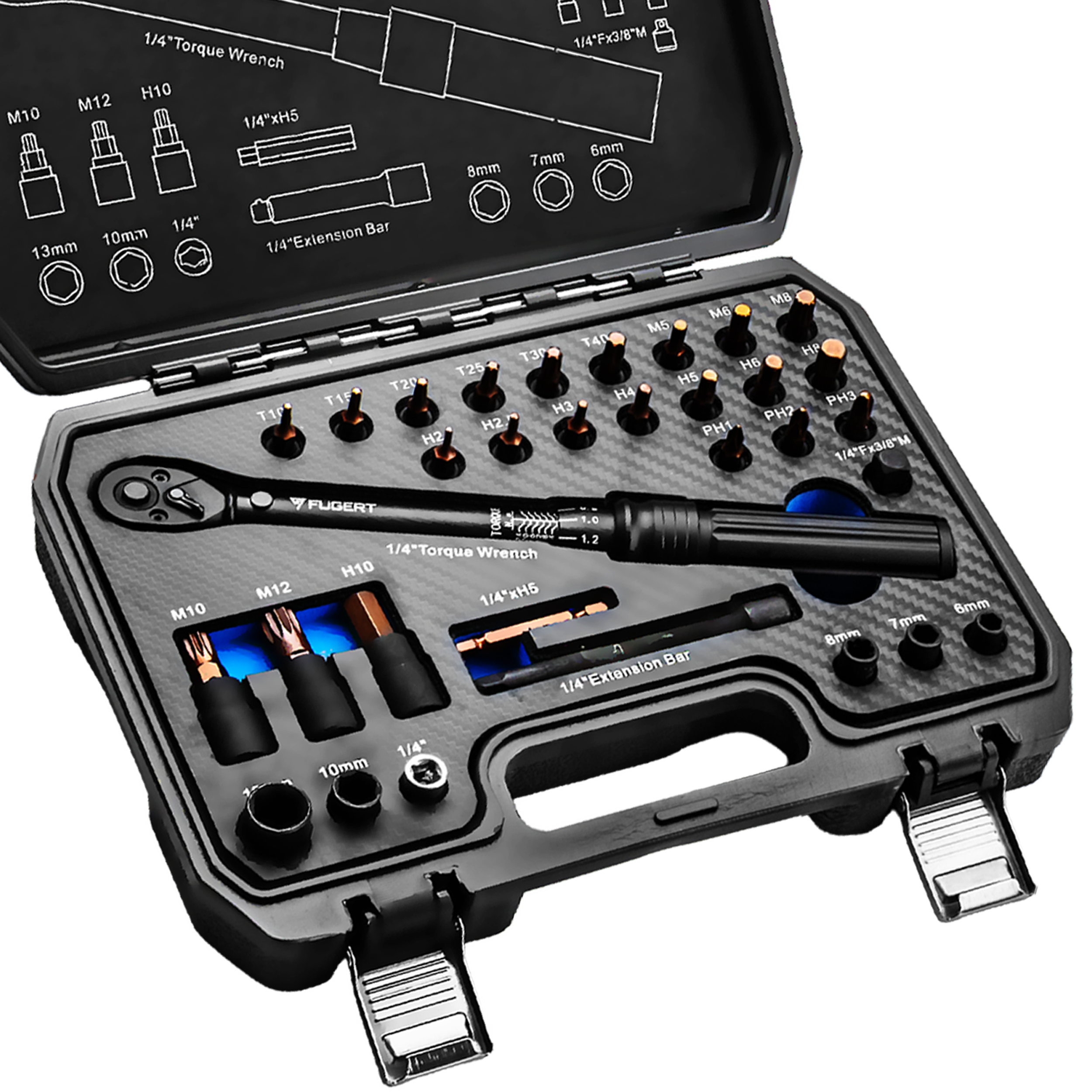 KLUCZ DYNAMOMETRYCZNY 1/4" 2-24NM CERTYFIKAT KALIBRACJI FUGERT FUG-0191