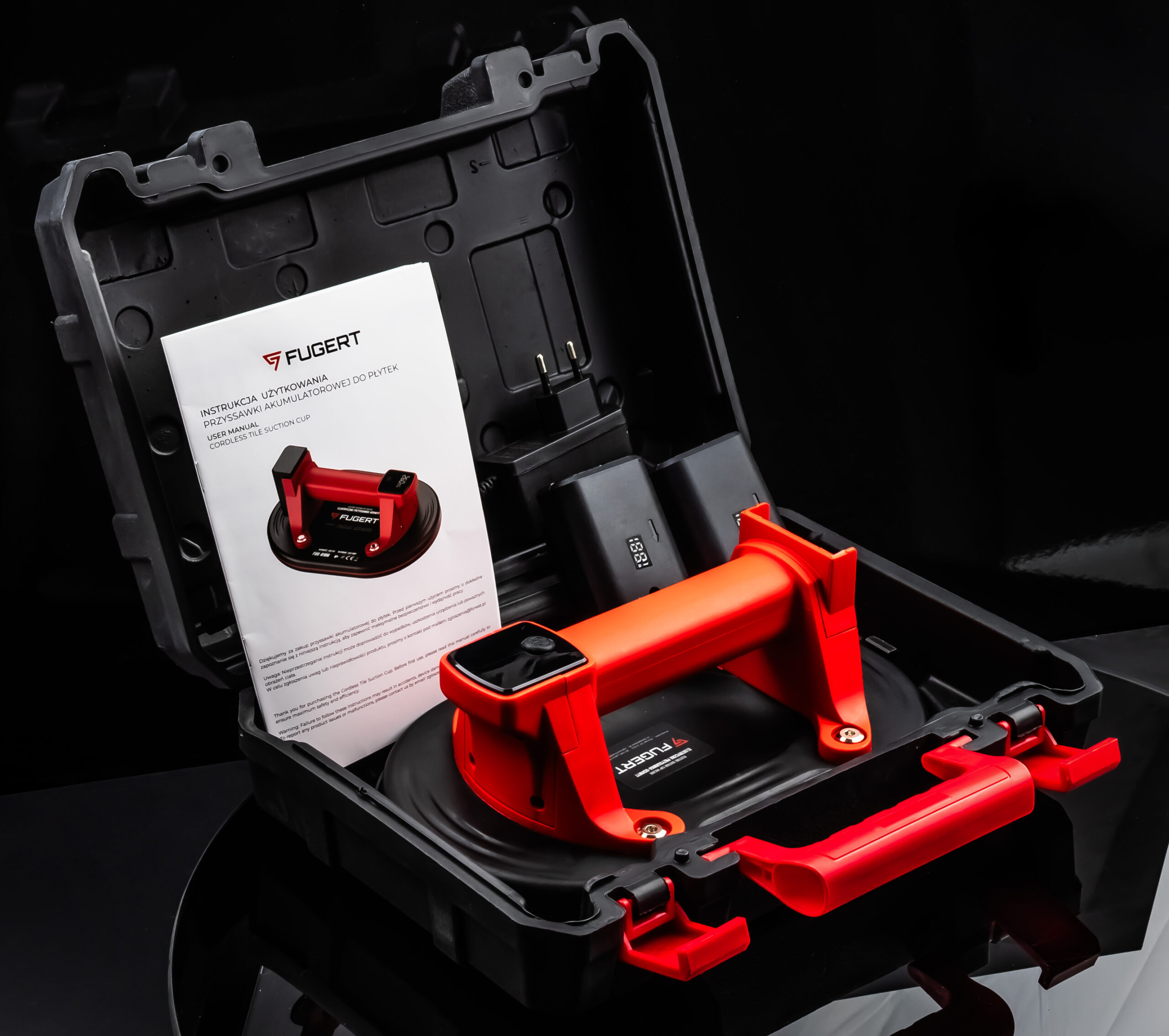 PRZYSSAWKA PRÓŻNIOWA AKUMULATOROWA DO PŁYTEK DO 260KG 2xAKU FUGERT FUG-0186