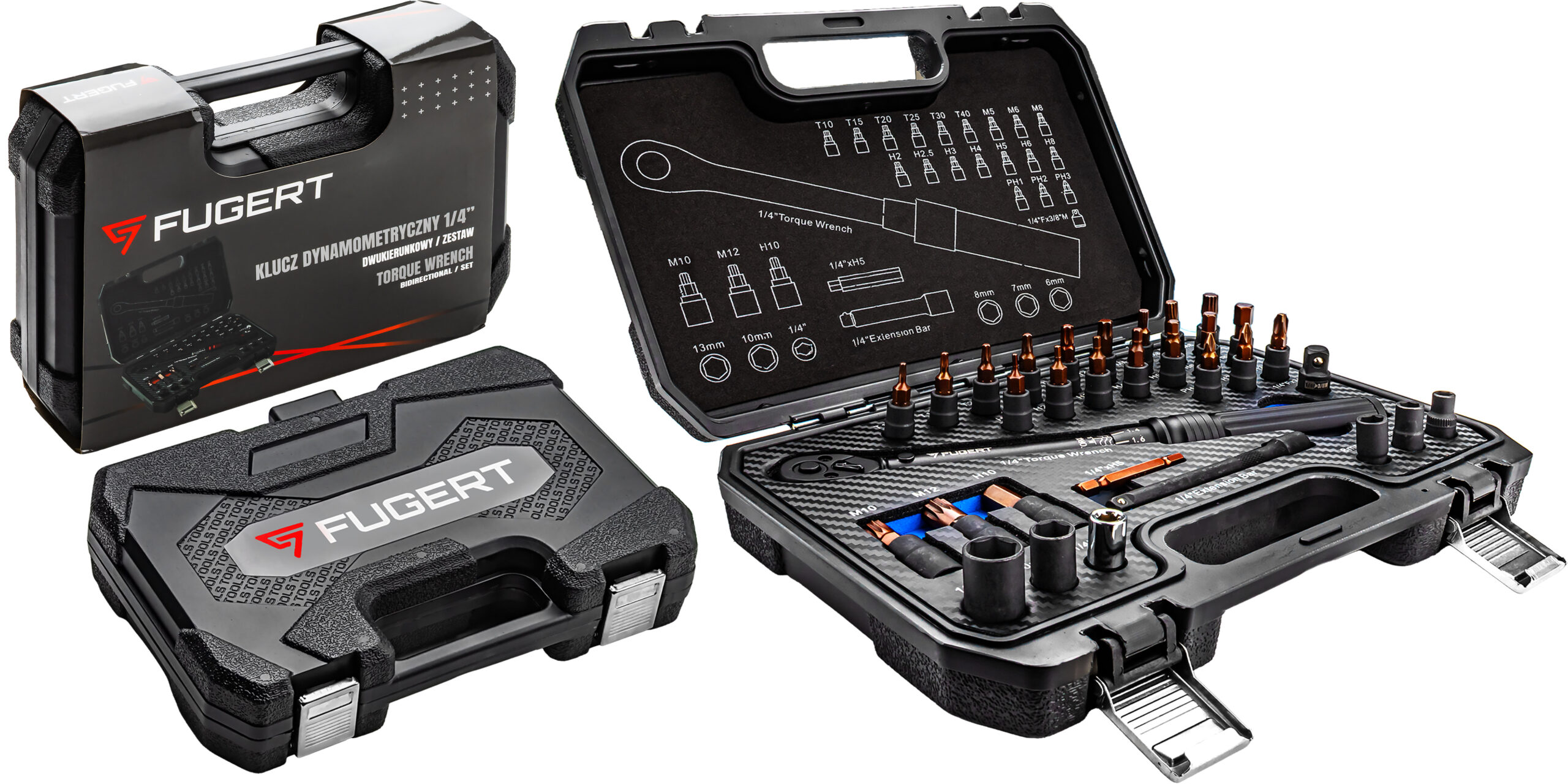 KLUCZ DYNAMOMETRYCZNY 1/4" 2-24NM CERTYFIKAT KALIBRACJI FUGERT FUG-0191