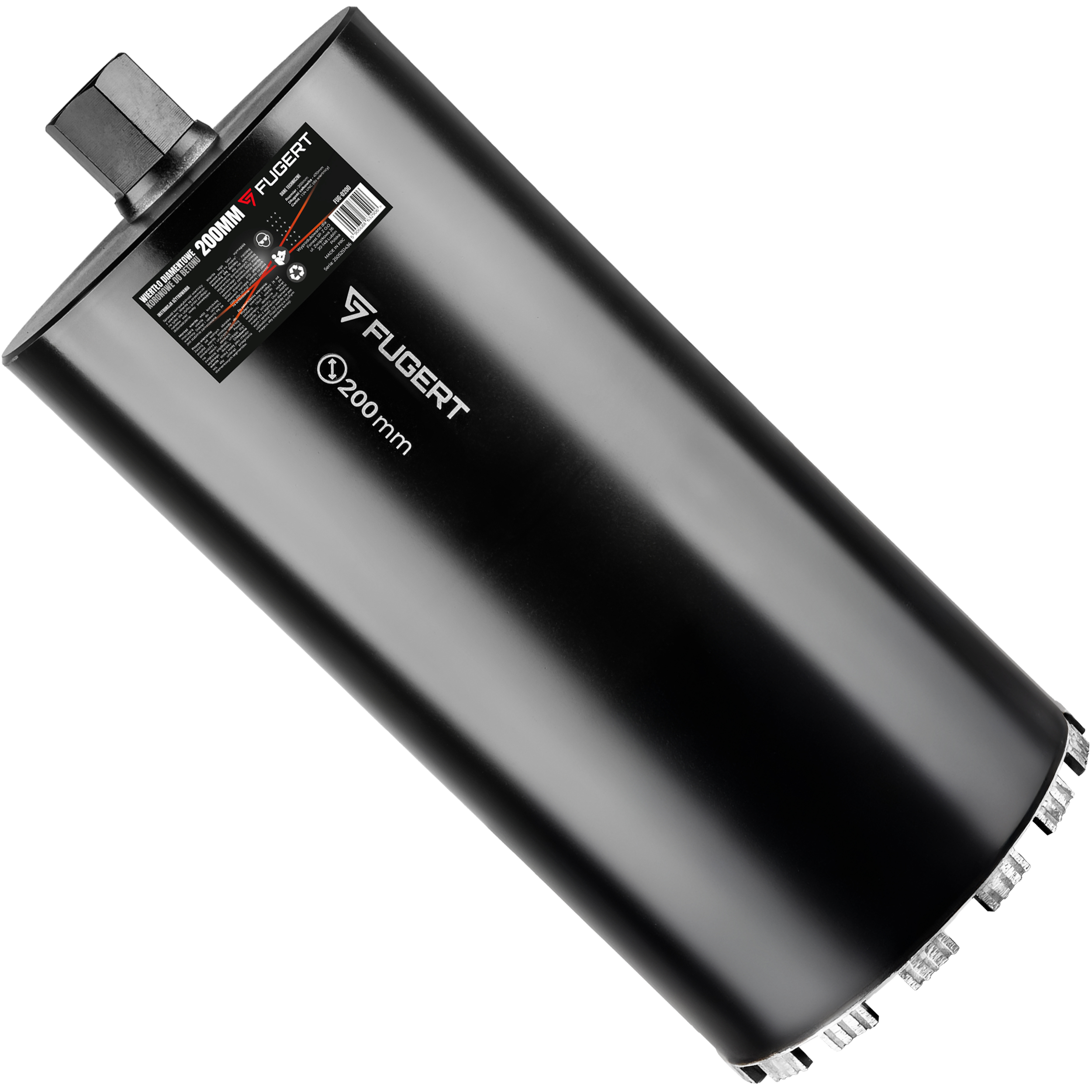 WIERTŁO KORONOWE DO BETONU DIAMENTOWE 200MM 1.1/4 UNC FUGERT FUG-0200