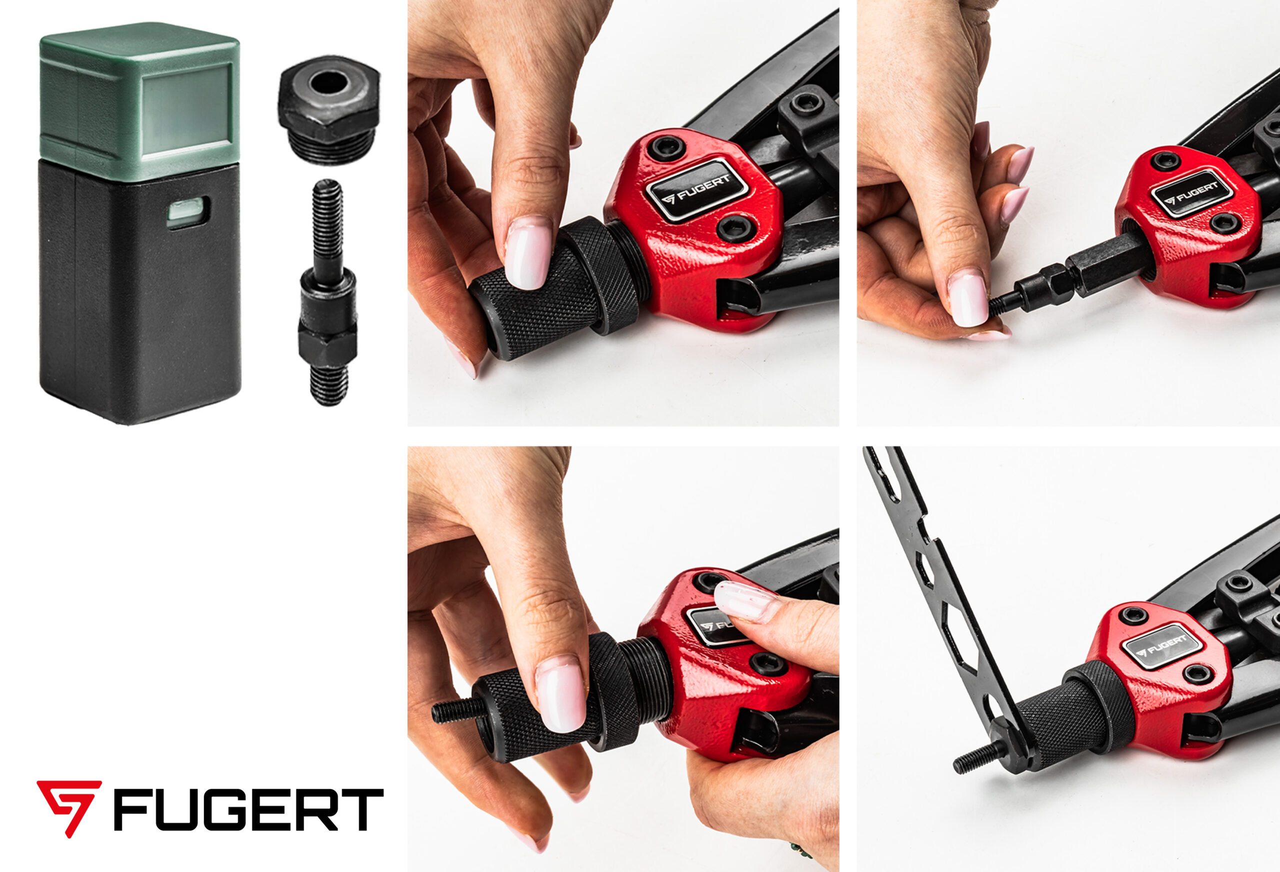 NITOWNICA RĘCZNA SET 2W1 DO NITONAKRĘTEK I NITÓW + WALIZKA FUGERT FUG-0196