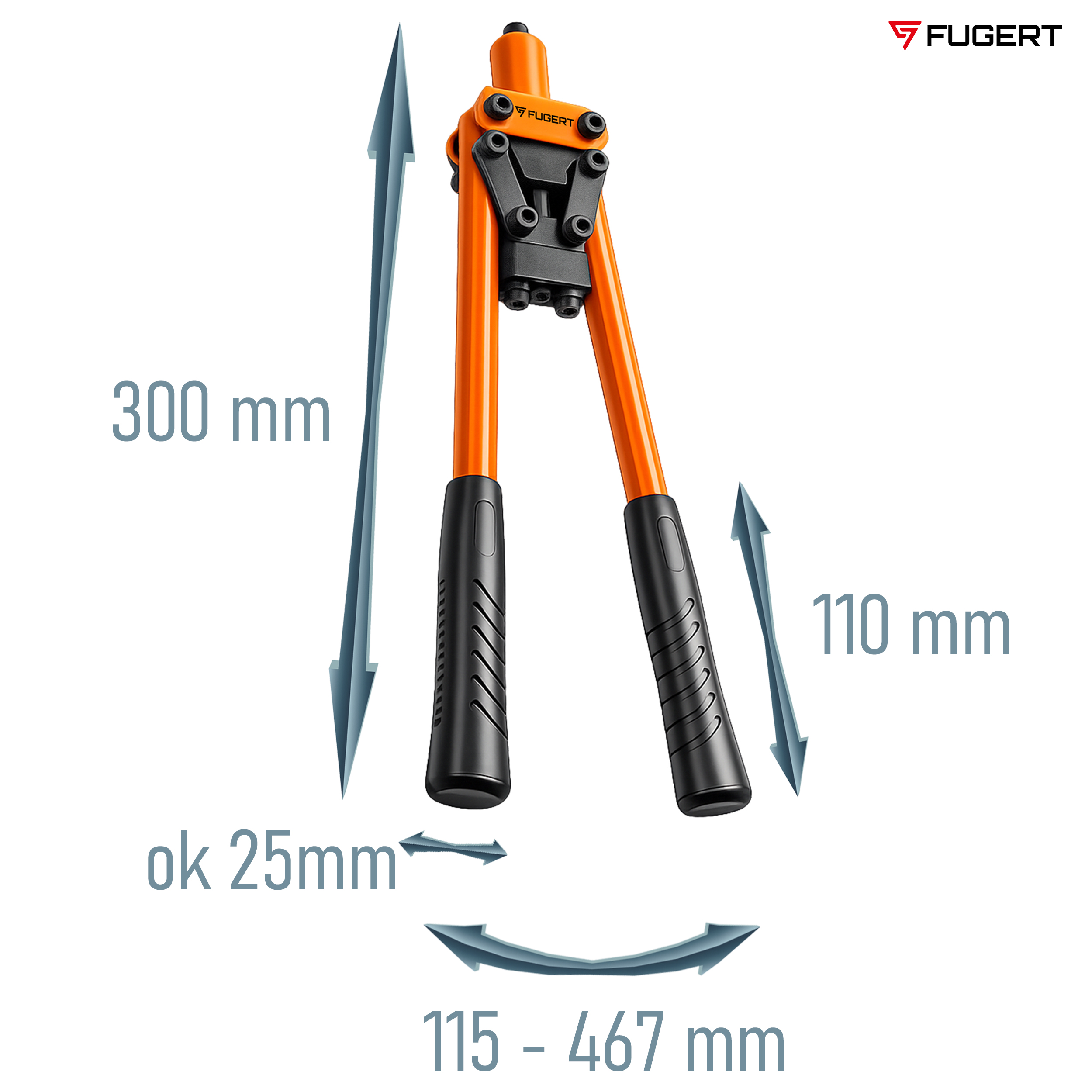 NITOWNICA RĘCZNA DUO 3.2 - 4.8 MM + 500 SZT NITÓW FUGERT FUG-0197 - obrazek 10