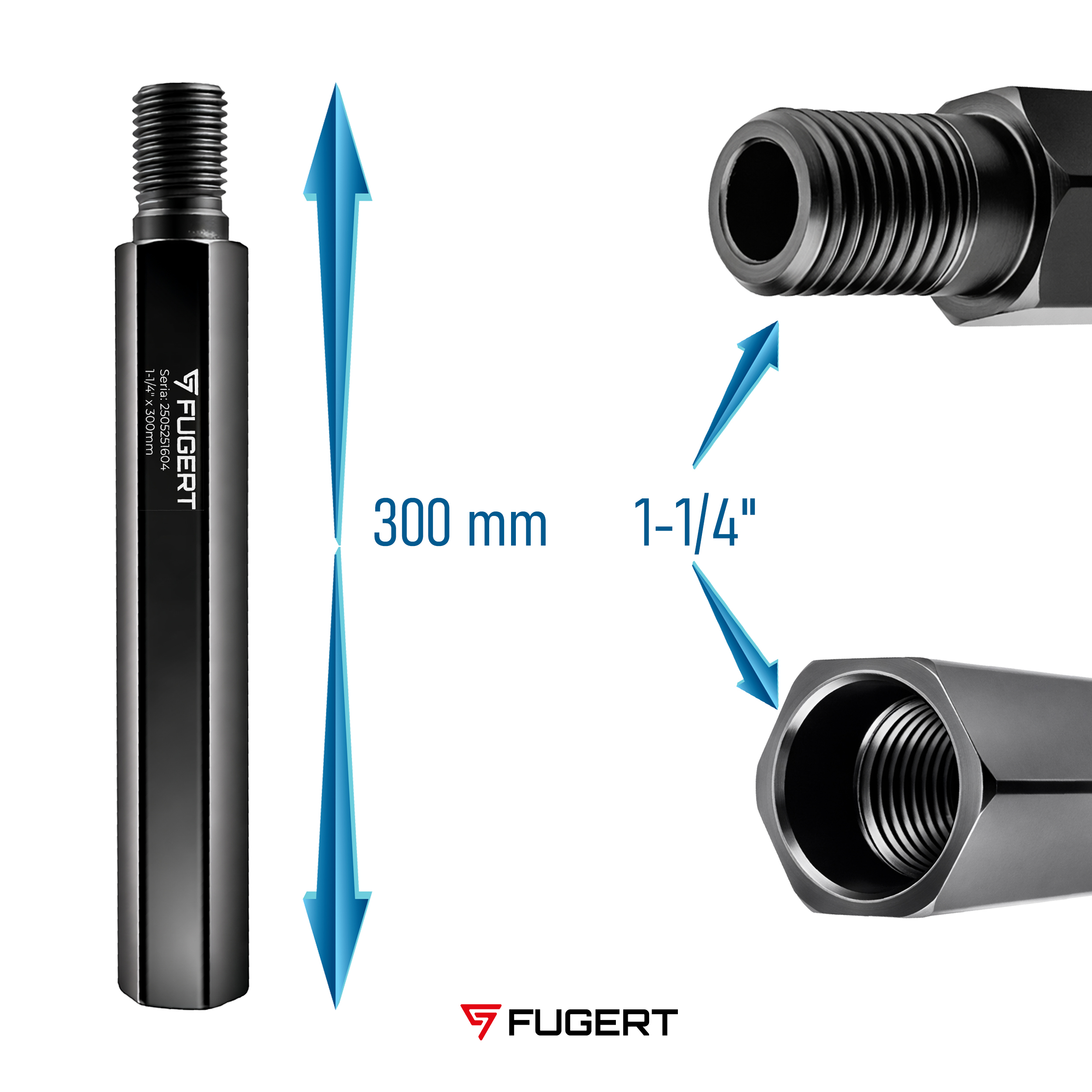 PRZEDŁUŻKA DO WIERTŁA KORONOWEGO 30CM 1.1/4" UNC FUGERT FUG-0212 - obrazek 7