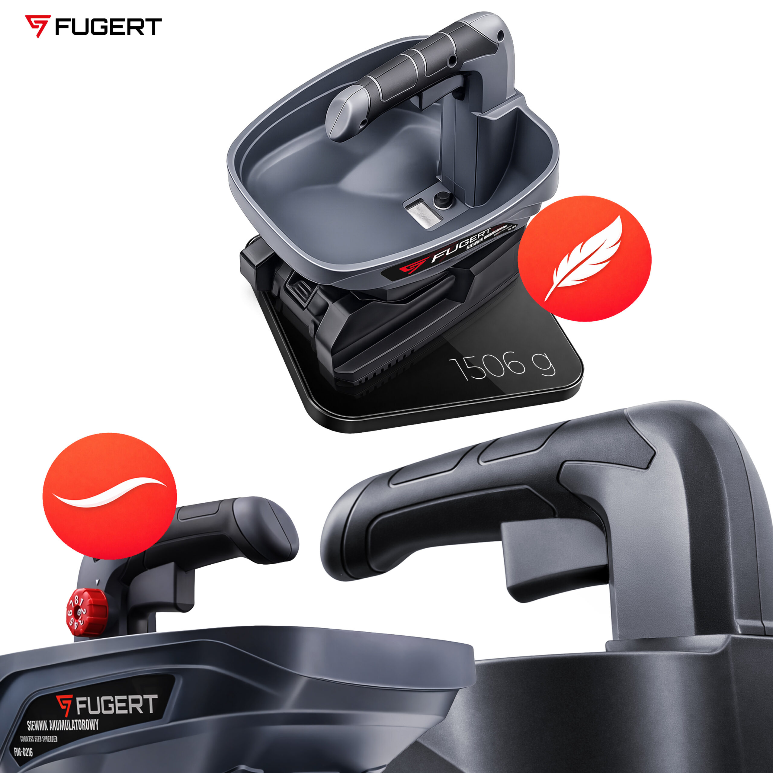 SIEWNIK AKUMULATOROWY UNIWERSALNY 3,3L Z REGULACJĄ 21V 2Ah FUGERT FUG-0216