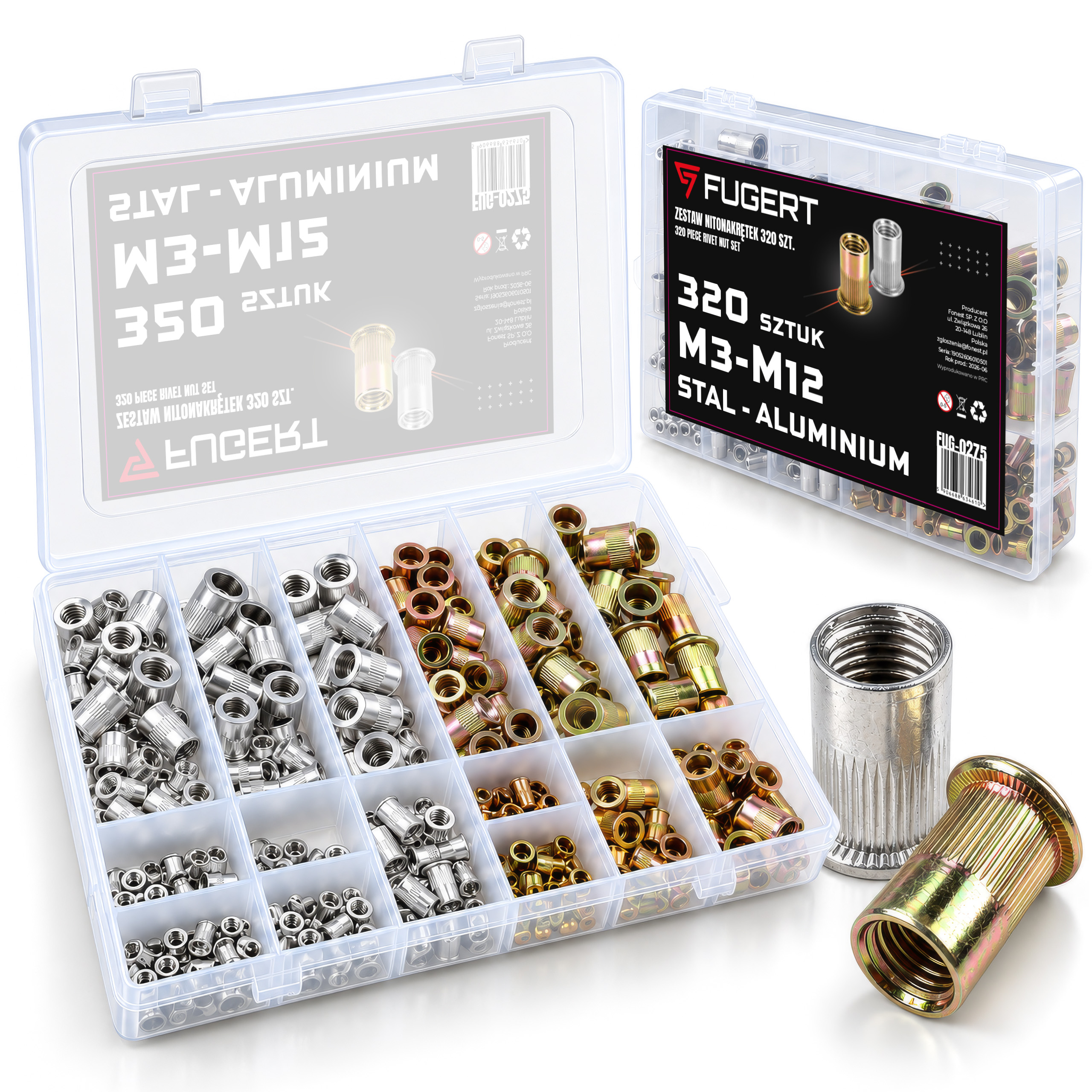 ZESTAW NITONAKRĘTEK STALOWYCH I ALUMINIOWYCH M3-M12 320SZT - obrazek 8