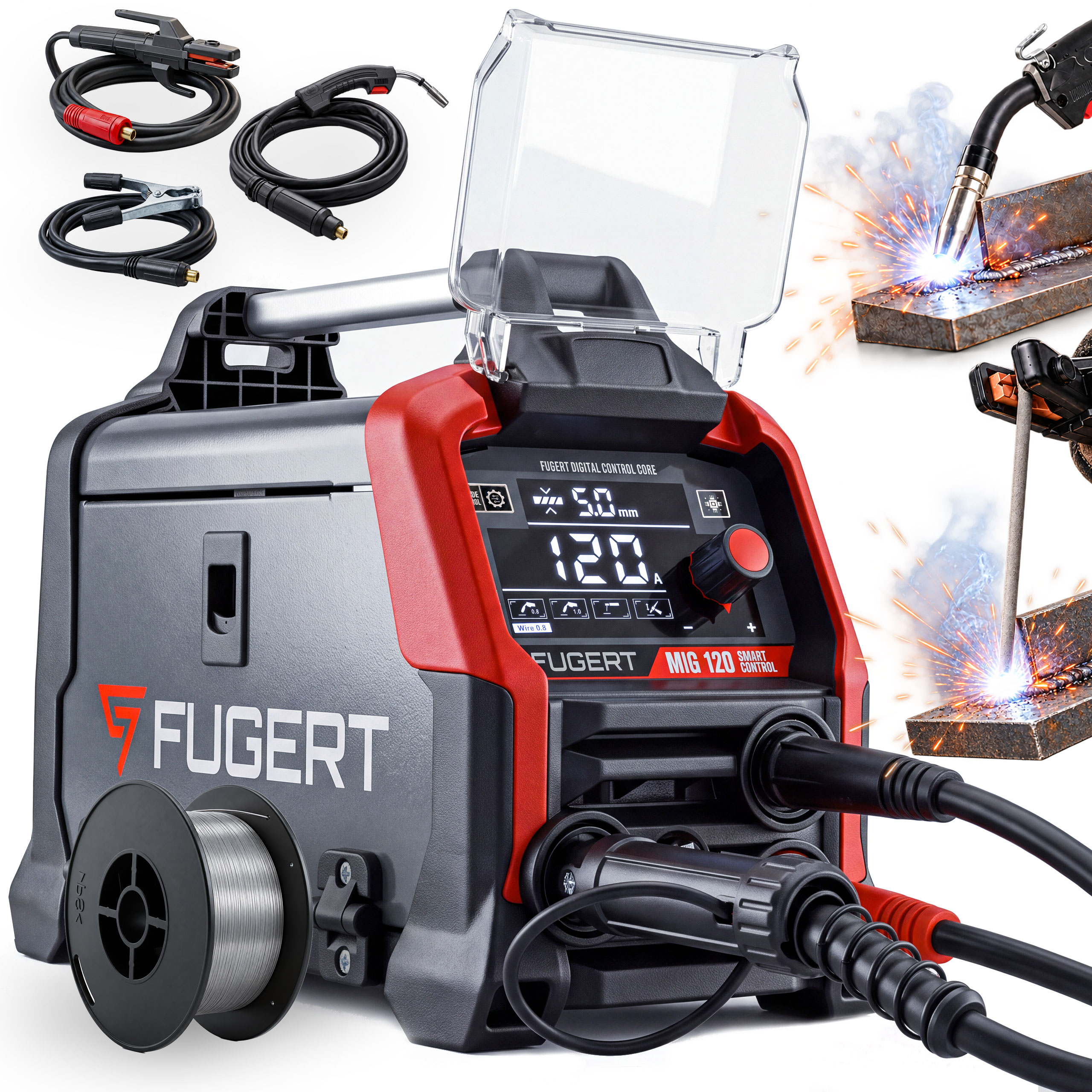 SPAWARKA INWERTOROWA MIG FLUX MMA TIG LIFT 10-120A 3,3KVA - obrazek 13